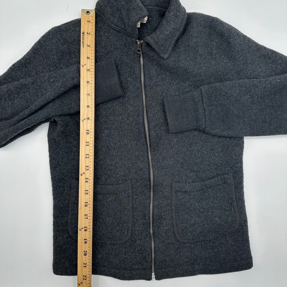 Wallace & Barnes J.Crew Merino Wool Full Zip Sweater Jacket Gray Womens Small S - Picture 4 of 11